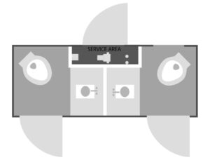 2-stall floorplan