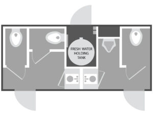 4-stall Satellite Floorplan
